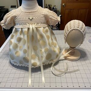 Newborn Baby Girl Dress Set - Beige
